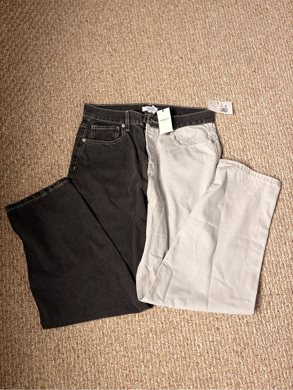 Women’s Two-Tone wide-Leg Jeans - Black & Light Gray